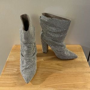 Size 8 slouchy rhinestone boots